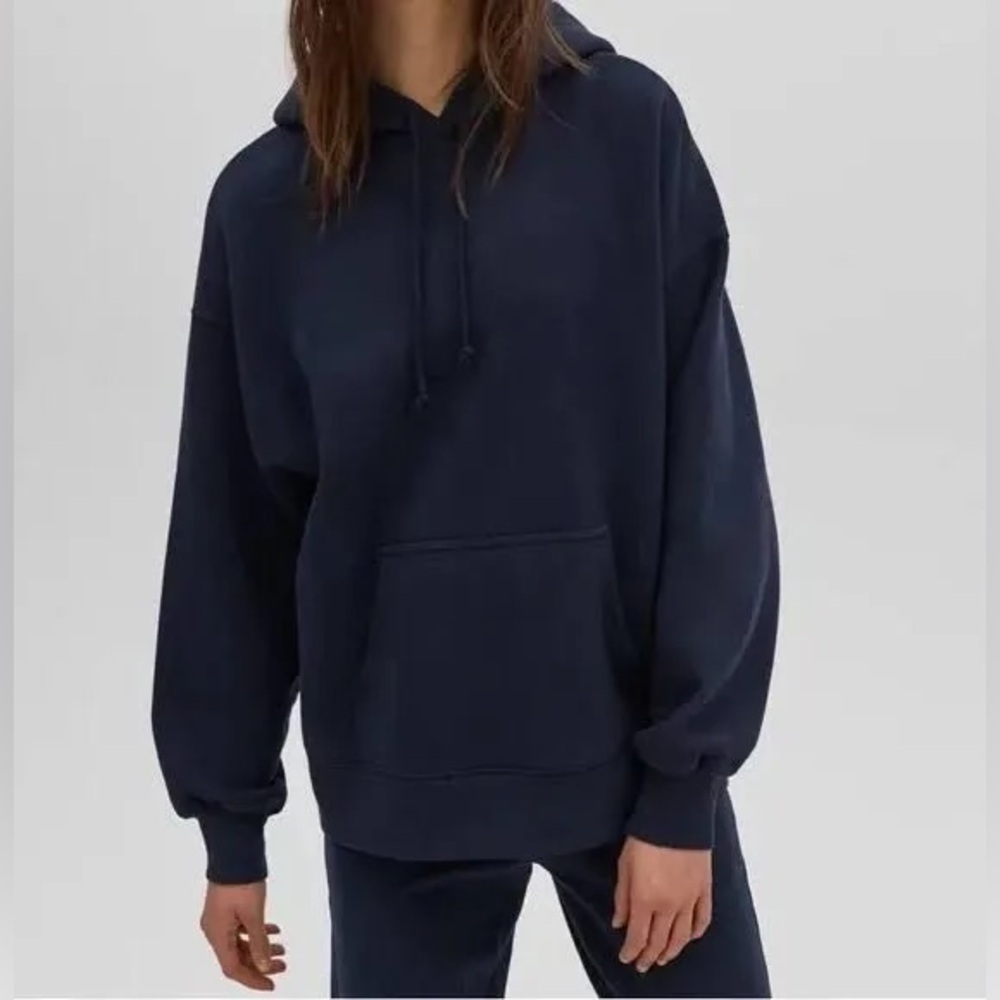 Aritzia TNA Blue Bubble Fleece Boyfriend Hoodie